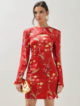 COSMINA Women's Random Printed Long Sleeve Top & Simple Daily Dress Set, 2pcs